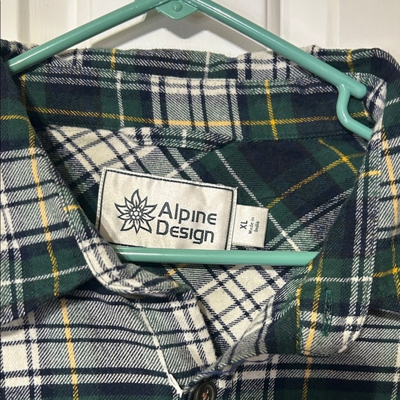 Alpine Design Green and Blue Plaid Shirt - Picture 4 of 4
